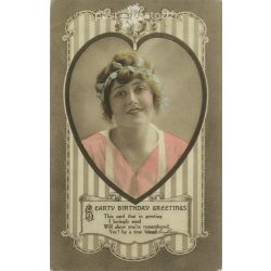   Birthday cordial greetings. Colored photo sheet, greeting card. (2791862)