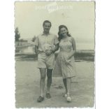1947 - Balatonlelle, walk on the shore. Postcard, photo sheet. (2791869)