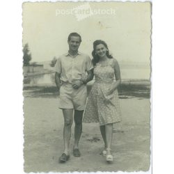   1947 - Balatonlelle, walk on the shore. Postcard, photo sheet. (2791869)