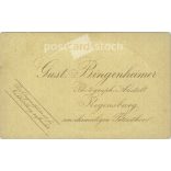 Portrait photo of young woman from Gust Bingenheimer’s photo studio. Regensburg. Cabinet photo / hardback photo / business card. (2791870)