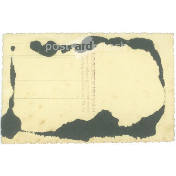 Portrait photo of a brother and sister from the photography studio of István Kacsurek. Uzhhorod. Postcard, photo card. (2791882)