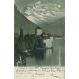1905 - Chillon Castle at the eastern end of Lake Geneva. Switzerland. Colored photo sheet, greeting card. (2791885)