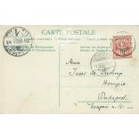 1905 - Chillon Castle at the eastern end of Lake Geneva. Switzerland. Colored photo sheet, greeting card. (2791885)