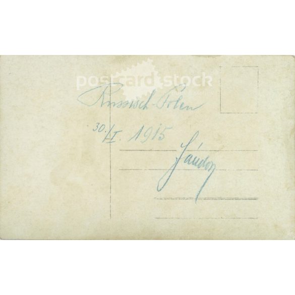 1915 - K.u.K. soldier in winter uniform with wand, full length, studio shot. Postcard, photo sheet. (2791892)