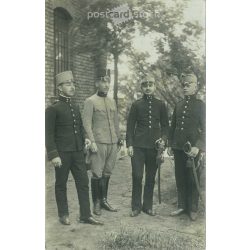   K.u.K. military officers, group photo at their station. Postcard, photo sheet. (2791893)