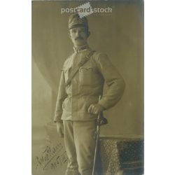   1915 - K.u.K. soldier, full length, studio photo. Delivered by camp mail. Postcard, photo sheet. (2791894)