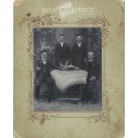 Full-length group portrait of talented young pub men. It was made by István Diamant’s photography studio. Cabinet photo / hardback photo. (2791897)