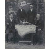 Full-length group portrait of talented young pub men. It was made by István Diamant’s photography studio. Cabinet photo / hardback photo. (2791897)