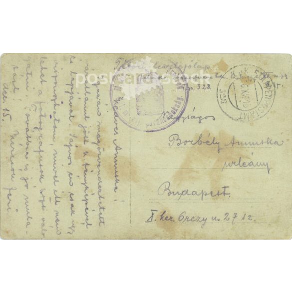 1915 - First World War K.u.K., camping at their station M. kir. Soldiers of the 12th Army Infantry Regiment. Postcard, photo sheet. (2791902)