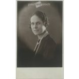 1926 - Work of HERZ art photography studio. Young lady with string of pearls and braided hairstyle. Original paper image. Postcard, photo sheet. (2791904)