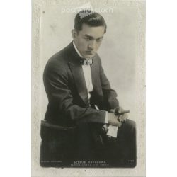   Actor Sessue Hayakawa was one of Hollywood’s most popular stars in the silent film era of the 1910s and early 1920s. In the English edition of J. Beagles and Co. Postcard, photo sheet. (2791912)