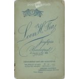 Leon H. Son photography studio, Budapest. Mother with son, full-length, studio photo. Cabinet photo / hardback photo / business card. (2791918)