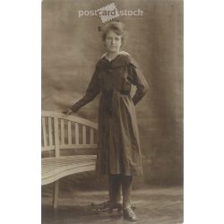   Photo of young girl. Studio shot, postcard, photo sheet. 1910s. (2791933)