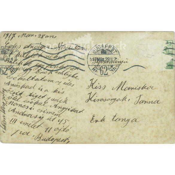 1917 - Photograph of an elegant lady. In fashionable, upscale attire. Original paper image. Postcard, photo sheet. (2791934)