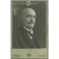   Cabinet photo taken in Ganz's photo studio in Budapest. Studio portrait of a wealthy, middle-aged man.  Cabinet card / CDV photo / hardback photo. (2791940)