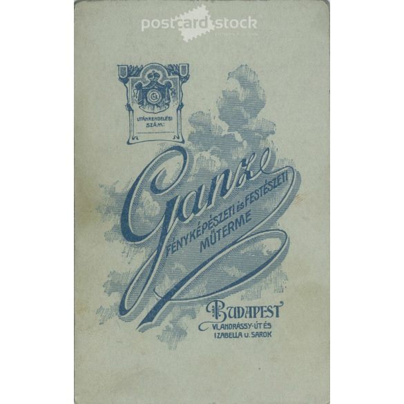 Cabinet photo taken in Ganz's photo studio in Budapest. Studio portrait of a wealthy, middle-aged man.  Cabinet card / CDV photo / hardback photo. (2791940)