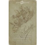 The work of painter and photographer Hawel Agoston, 1910s, Losoncz. Studio photo of young lady. Exciting composition combined with live flowers.  Cabinet card / CDV photo / hardback photo. (2791942)