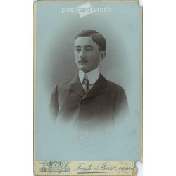   Cabinet photo taken in the photo studio of Fantó and Steiner, Gyöngyös. Ferenc Gyurasovits, artistic portrait photo.  Cabinet card / CDV photo / hardback photo. (2791957)