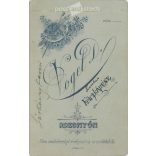 Cabinet photo taken in the photo studio of Dániel Vogel in Rožňava. Portrait photo of Karcsi Dragon.  Cabinet card / CDV photo / hardback photo. (2791959)