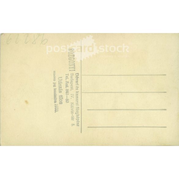 Wedding photo, postcard, photo sheet made in Rozgonyi, Budapest photo studio. 1930s. (2791965)