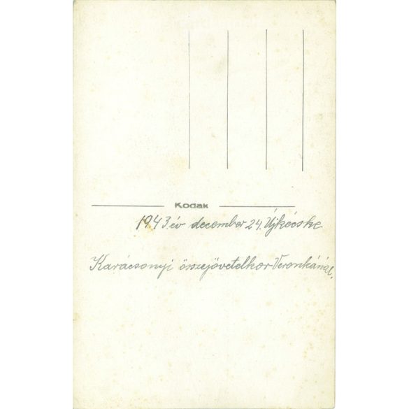 1943 - Christmas gathering at Veronka. Casual group photo. Original paper image. Postcard, photo sheet. (2791980)