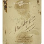 1916 - Cabinet photo taken in Strelisky’s photo studio. Budapest. Full length photo of young woman in elegant attire.  Cabinet card / CDV photo / hardback photo. (2791988)