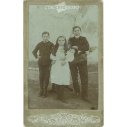   Full-length photo of siblings. Cabinet photo / hardback photo / business card, CDV photo. (2791990)