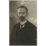 1935 - Portrait photo of a middle-aged man with a character’s mustache, studio shot. Original paper image. Postcard, photo sheet. (2791991)