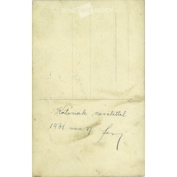 1931 - Group photo of young people. To Kató with love inscription. Original paper image. Postcard, photo sheet. (2791992)