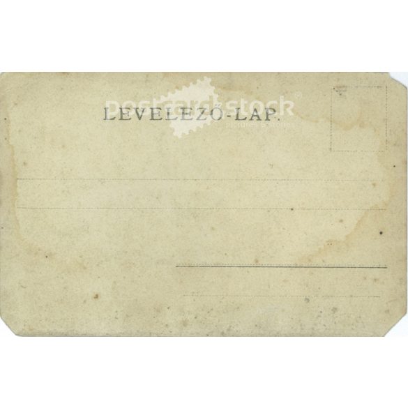 circa 1905 - Young woman with her father with a young foal going to the fair. Original paper image. Postcard, photo sheet. (2791995)