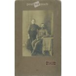 1915 - ADRIA, photography studio, Debrecen. Married couple in full length, recording.  Cabinet card / CDV photo / hardback photo. (2792004)