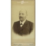 circa 1900 - Alajos Klapok, photography studio, Arad. Portrait photo of a talented middle-aged man.  Cabinet card / CDV photo / hardback photo. (2792005)
