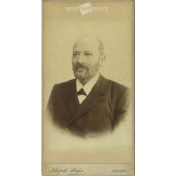   circa 1900 - Alajos Klapok, photography studio, Arad. Portrait photo of a talented middle-aged man.  Cabinet card / CDV photo / hardback photo. (2792005)