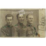 circa 1939 - Adler, photography studio, Debrecen. Comrades in uniform, group photo, colored paper image, portrait photo. Original paper image. (2792007)