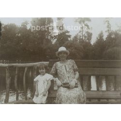   Two pretty ladies in the park. Original paper image. (2792010)