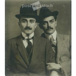   Portrait photo of brothers. Small original paper image. (2792022)