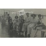 Beaches on a pier at Lake Balaton. Original paper image. Postcard, photo sheet. (2792026)