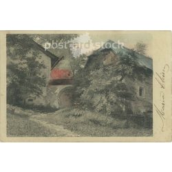   1903 - Country mansion. Original paper image, colored photo sheet, postcard. (2792032)