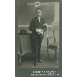 Theodor Krameyer, Photography Studio, France, Metz. Full-length photo of first communion little boy.  Cabinet card / CDV photo / hardback photo. (2792034)