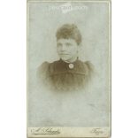 A. Schaar Photography Studio, Germany, Trier. Portrait photo of young woman.  Cabinet card / CDV photo / hardback photo. (2792035)