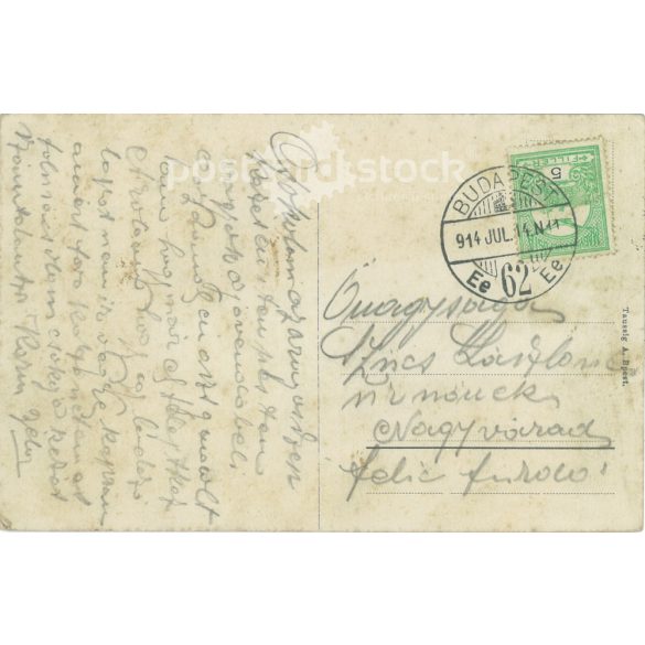 1914 - Budapest, Alagút Street. Colored photo sheet, postcard. (2792051)