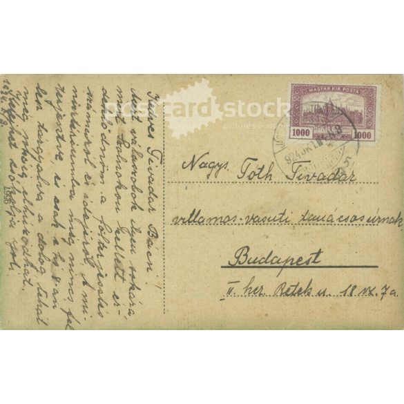 1924 - György Jászalsószent. View. Colored photo sheet, postcard. (2792065)