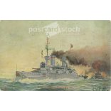 1909 - SMS Kaiser Friedrich III. battleship. Postcard made with unique graphics. (2792067)