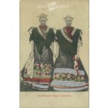 1914 - Matyó Mezőkövesdi folk costume. Colored photo sheet, postcard. (2792088)