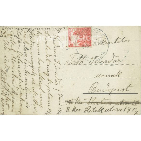 1918 - Welcome to Szerep. Main street detail. Black and white photo sheet, postcard. (2792091)