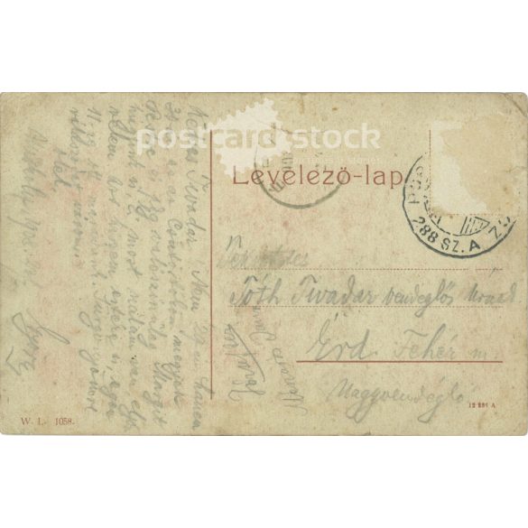 1908 - Miskolc. Hunyadi Street. Colored photo sheet, postcard. (2792095)