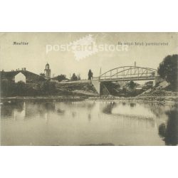   1921 – Mezőtúr, part of the Berettyó river bank. Black and white photo sheet, postcard. (2792096)
