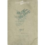 1908 - Gusztáv Matz photography studio, Igló and Poprád. Half-length studio photo. A young woman in fancy dress with an oval pendant around her neck.  Cabinet card / CDV photo / hardback photo. (2792110)