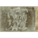 Early 1900s. Dékány J. photography studio, Ungvár. Group photo of bachelors.  Cabinet card / CDV photo / hardback photo. (2792113)