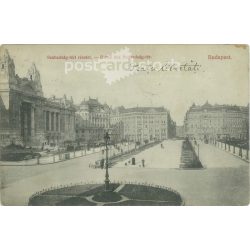   1906 - Budapest, detail of Szabadság Square. Black and white photo sheet, postcard. (2792130)